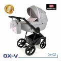 Adbor OX-V 02 babakocsi szürke-rózsa