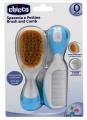 Chicco 65692 fésű+kefe KÉK természetes sörte