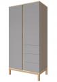 Faktum Loop G 2osztású szekrény (Grey&Oak) 96*58*192cm
