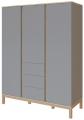 Faktum Loop G 3osztású szekrény (Grey&Oak) 147*58*192cm