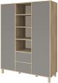 Faktum Wing GG 3osztású szekrény (Grey Oak&Grey) 143*57*190