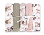 Sensillo textilpelenka Teddy pink 5db-os 70*80cm 0807