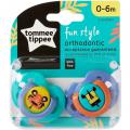 Tommee Tippee 334701 0-6 Fun játszócumi 2db tigris,orrszarvú