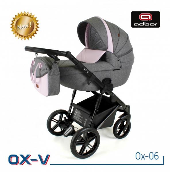 Adbor OX-V 06 babakocsi rózsa-szürke