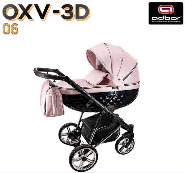 Adbor OXV-3D babakocsi 06 rózsa/fekete