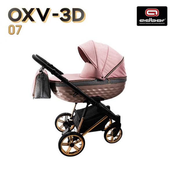 Adbor OXV-3D babakocsi 07 rózsa-szürke/rózsaszín