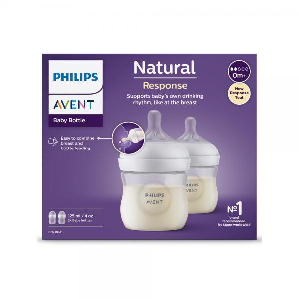Avent 0451 125ml 2db-os cumisüveg Natural Response