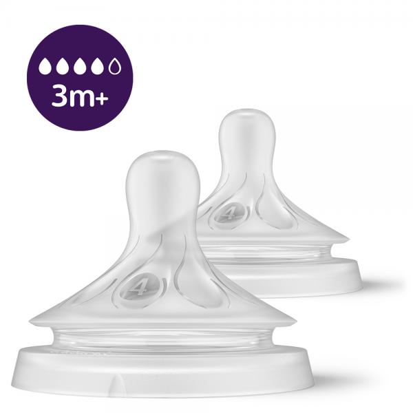 Avent 5136 etetőcumi 3hó 4cseppes Natural Response 2db