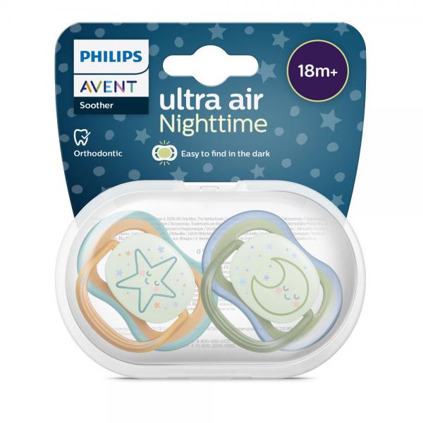 Avent 6451 játszócumi 18hó Ultra air Night Neutral 2db