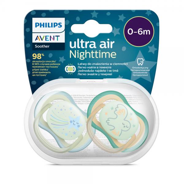 Avent 6667 játszócumi 0-6hó Ultra Air Éjszakai fiús 2db