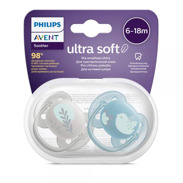Avent 6889 játszócumi 6-18hó állatos Ultrasoft Premium fiús