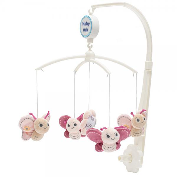 Baby mix zenélő forgó Pillangó rózsaszín