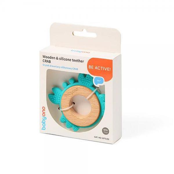 Babyono 1075/02 rágóka Crab fa/szilikon
