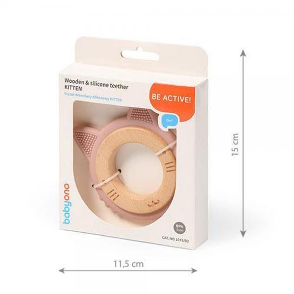 Babyono 1076/02 rágóka Cica fa/szilikon
