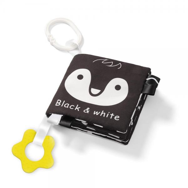 Babyono 542 játékkönyv puha BLACK AND WHITE