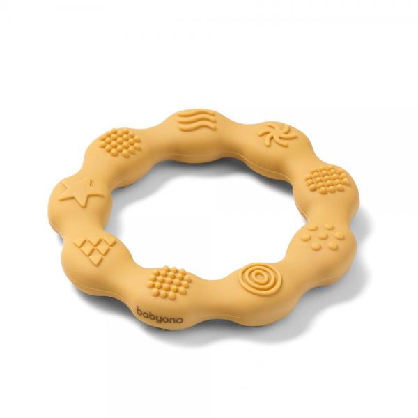 Babyono 825/01 rágóka RING sárga szilikon gyűrű