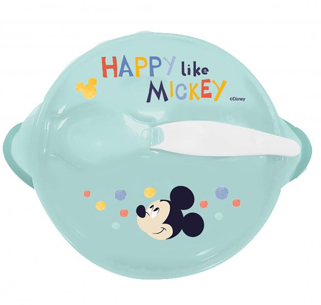 Disney 13031 tálka Mickey tapadókorongos,fedeles+kanál