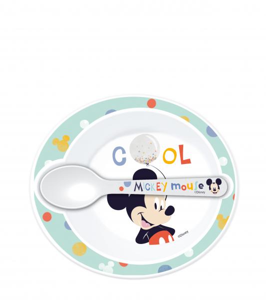 Disney 13078 tányér+kanál szett Mickey cool mikrózható
