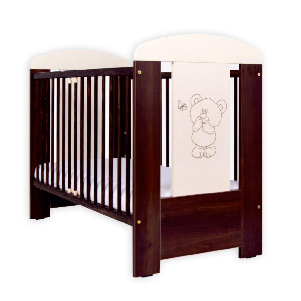 Drewex kiságy maci+pillangó dió/vaj 60x120