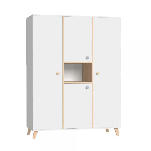 Faktum Colette F 3osztású szekrény 143*57*190cm (FEHÉR)