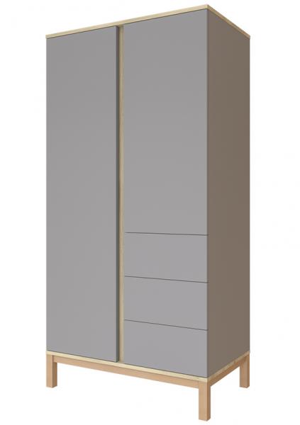 Faktum Loop G 2osztású szekrény (Grey&Oak) 96*58*192cm