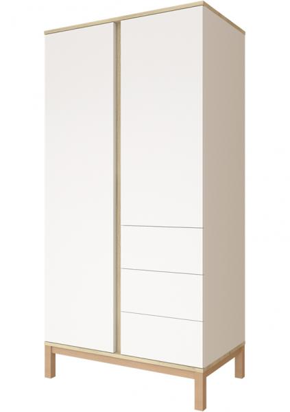 Faktum Loop W 2osztású szekrény (White&Oak) 96*58*192cm
