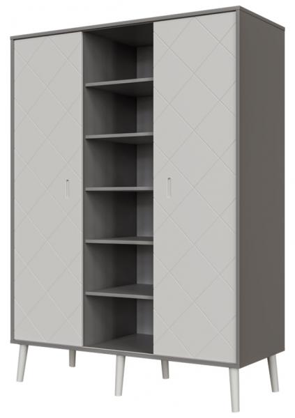 Faktum Peak GW 3osztású szekrény (Grey&White) 143*58*196cm