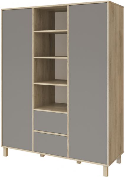 Faktum Wing GG 3osztású szekrény (Grey Oak&Grey) 143*57*190