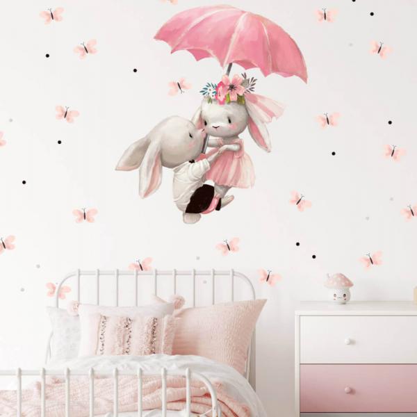 Inspio 9207f nyuszi esernyővel falimatrica  N:1 a kicsi