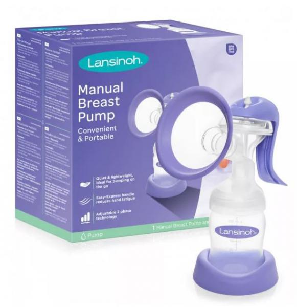 Lansinoh 095 2fázisú kézi mellszívó + 160ml-es cumisüveg
