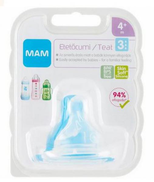 Mam 333408 etetőcumi 4hó+ 3cseppes csepegésmentes