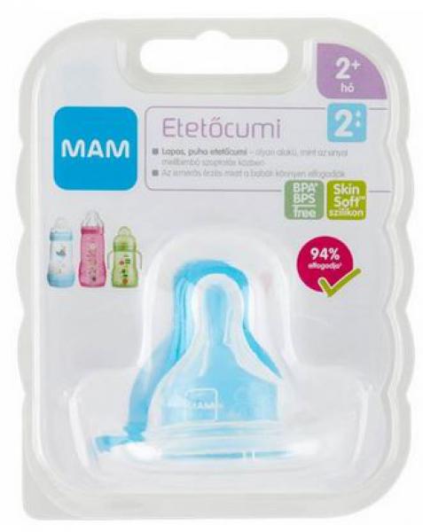 Mam 333910 etetőcumi 2hó+ 2cseppes (közepes) szilikon széles