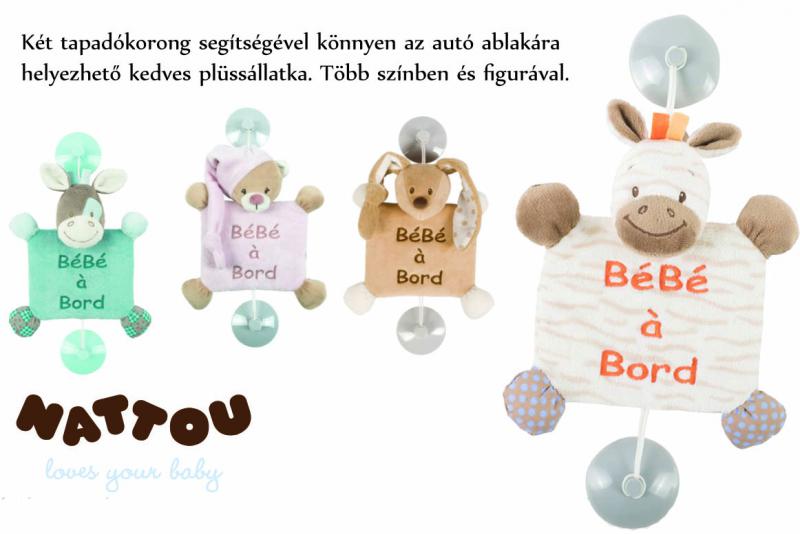 Nattou vegyes Baby on Board plüss