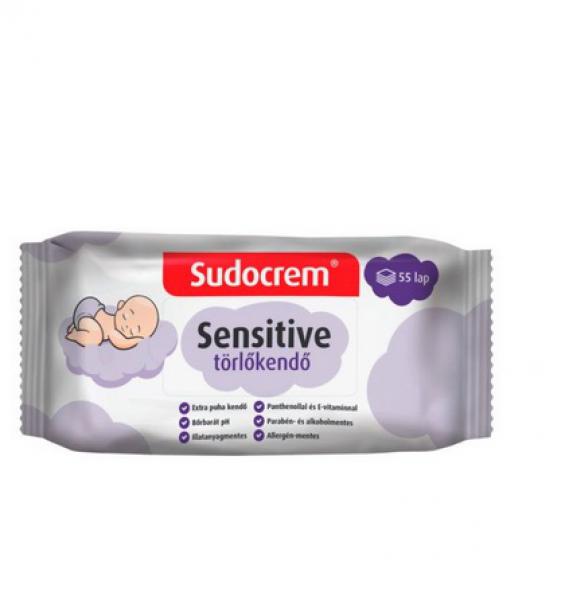 Sudocrem törlőkendő Sensitive 55db