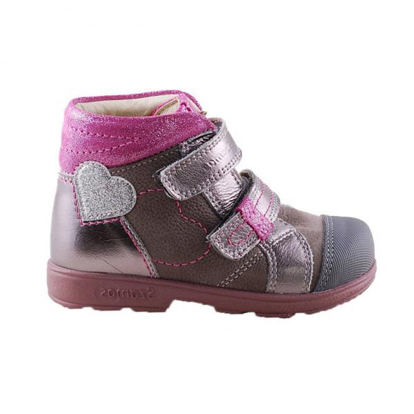 Szamos 1421 407491 20 szürke  pink 2 tépős bokacipő