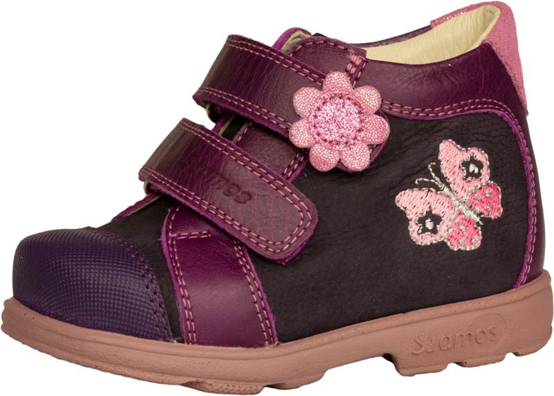Szamos 1553-407490 20 lila-pink szárascipő 2tétős