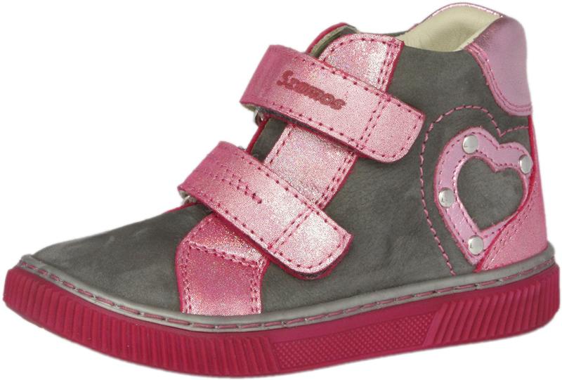 Szamos 1611-401612 27 szürke/pink 2tépős boka cipő
