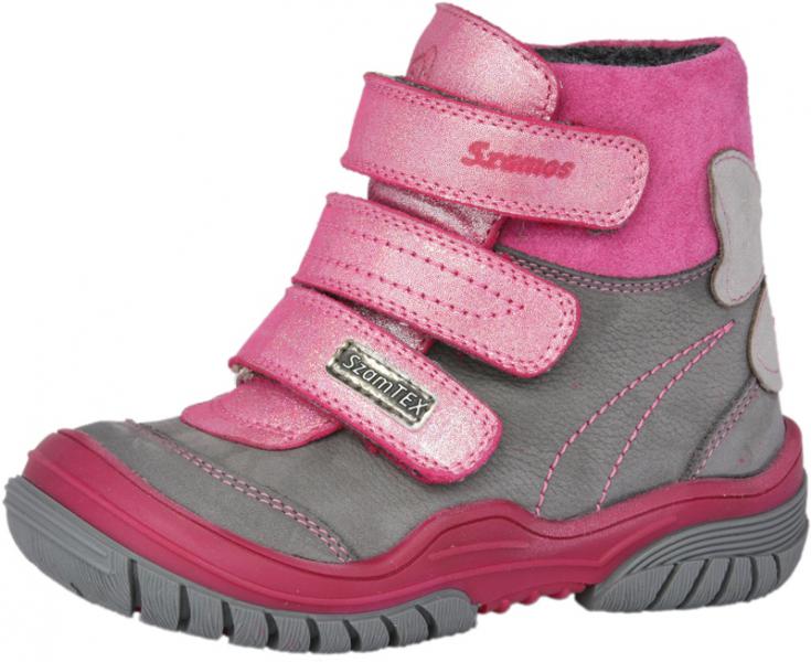 Szamos 1628-579712 29 szürke-pink texes bakancs