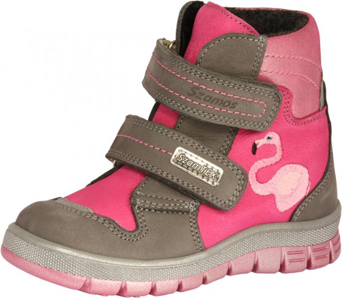 Szamos 1678-470522 29 tépős texes bakancs szürke-pink