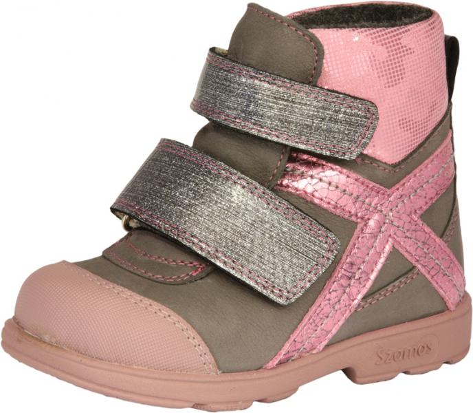 Szamos 1679-477491 22 texes bakancs szürke-ezüst-pink SUPI