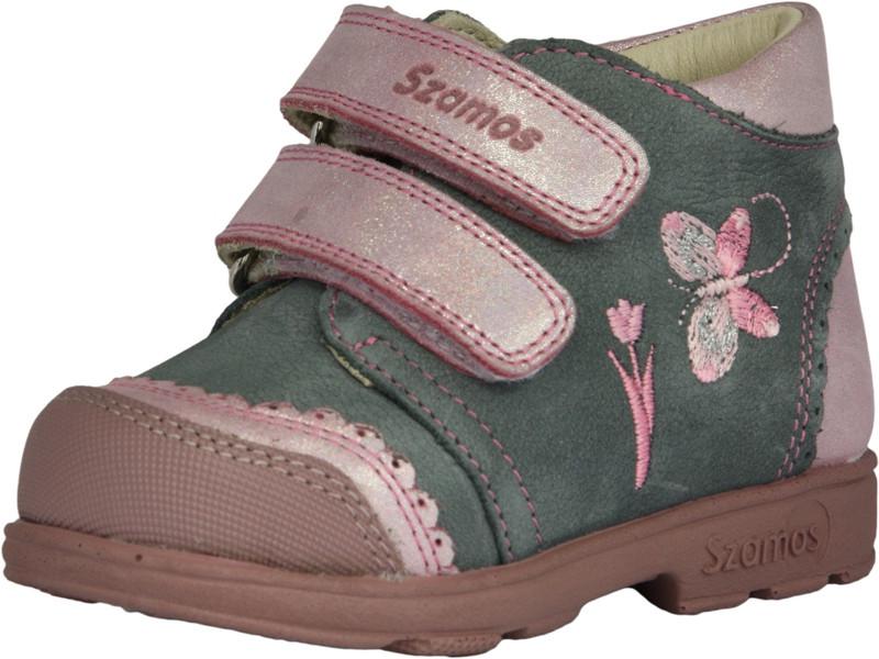 Szamos 1696-407491 21 szürke/pink 2tépős cipő SUPI