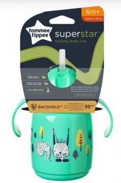 Tommee Tippee 478306 szívószálas pohár Zöld 300ml traning st